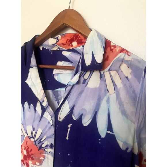 Jams World Lazy Daisy Hawaiian Rayon Floral Shirt Women's Sz Medium USA - Picture 3 of 9